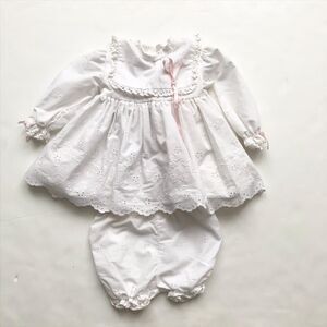 Vintage Gavette scalloped hem eyelet set VGUC 18 months